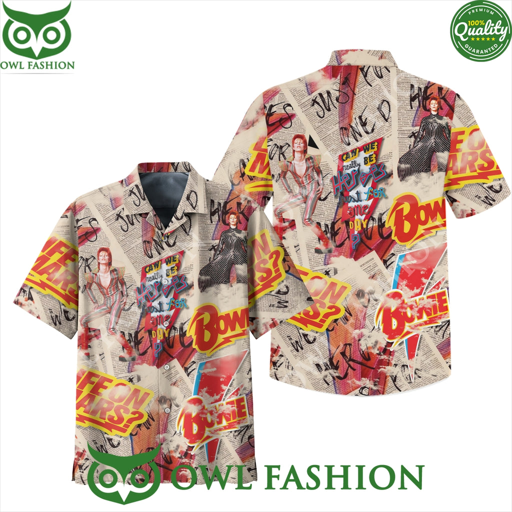 David Bowie Can be real just for one day heroes hawaiian shirt