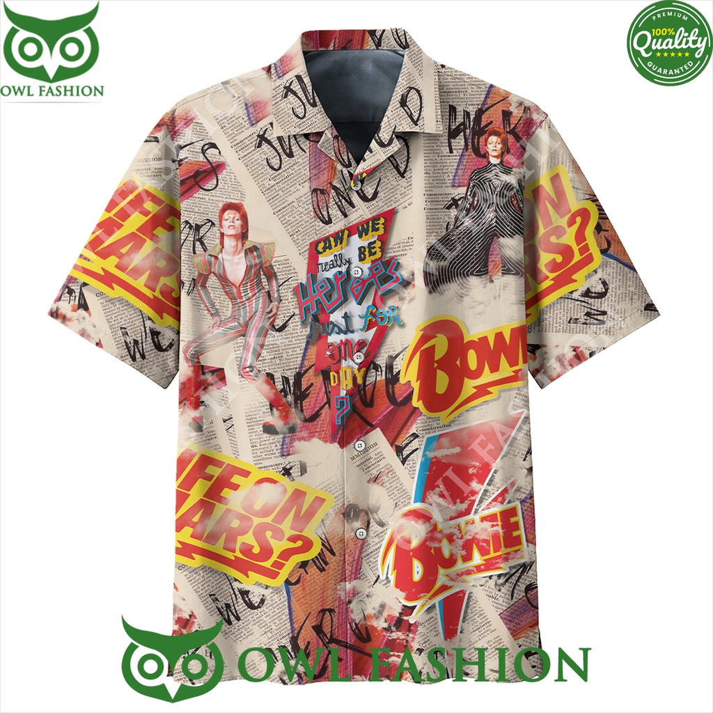 David Bowie Can be real just for one day heroes hawaiian shirt