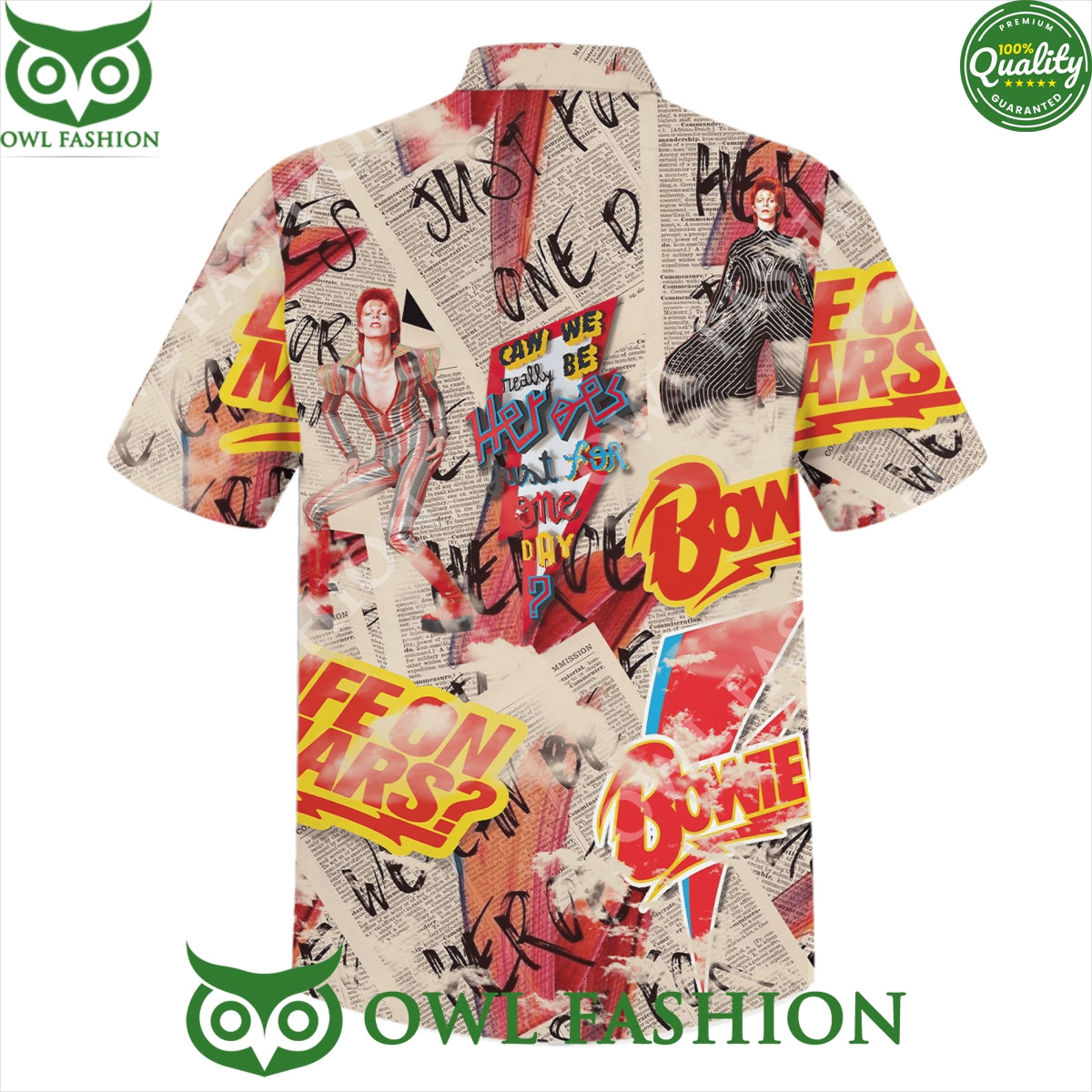 David Bowie Can be real just for one day heroes hawaiian shirt
