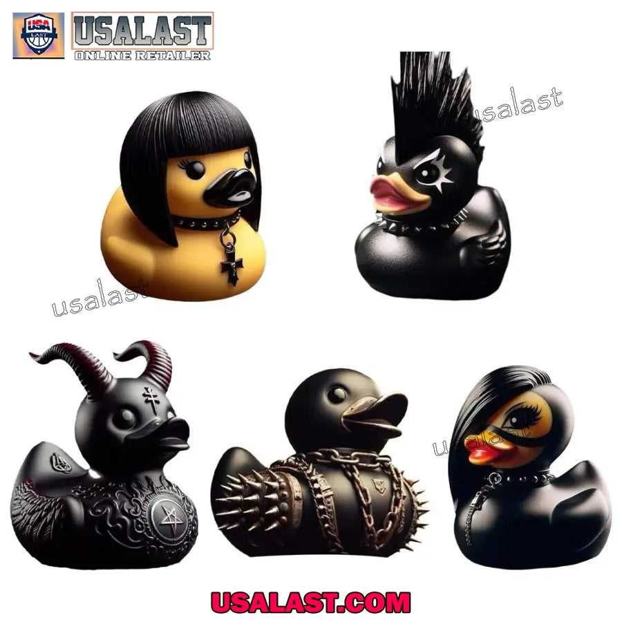 Death Rock Rubber Duck Figure Ornament