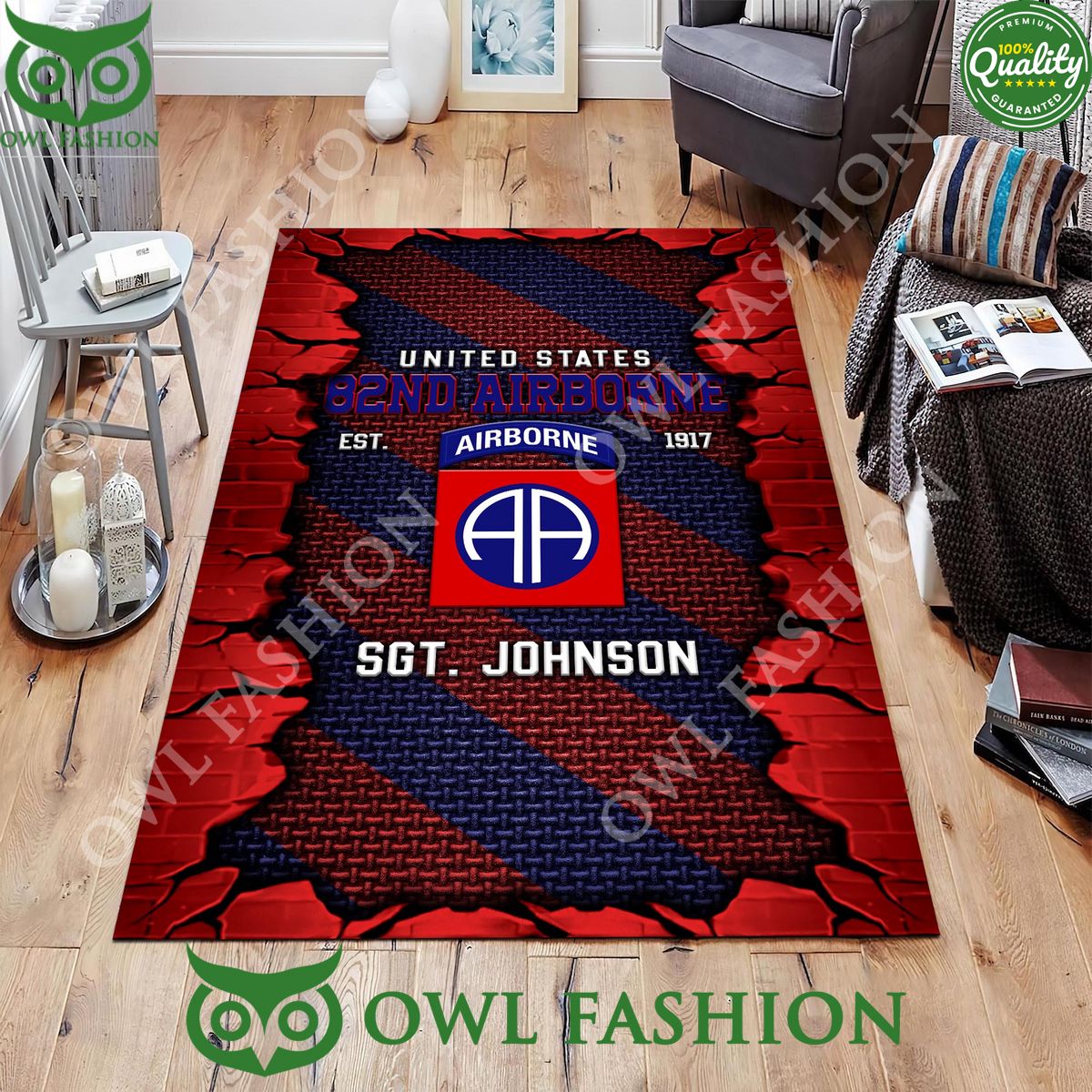 Decor Rugs Floor 82nd Airborne Military Veteran Rugs for Living Room Custom Your Name