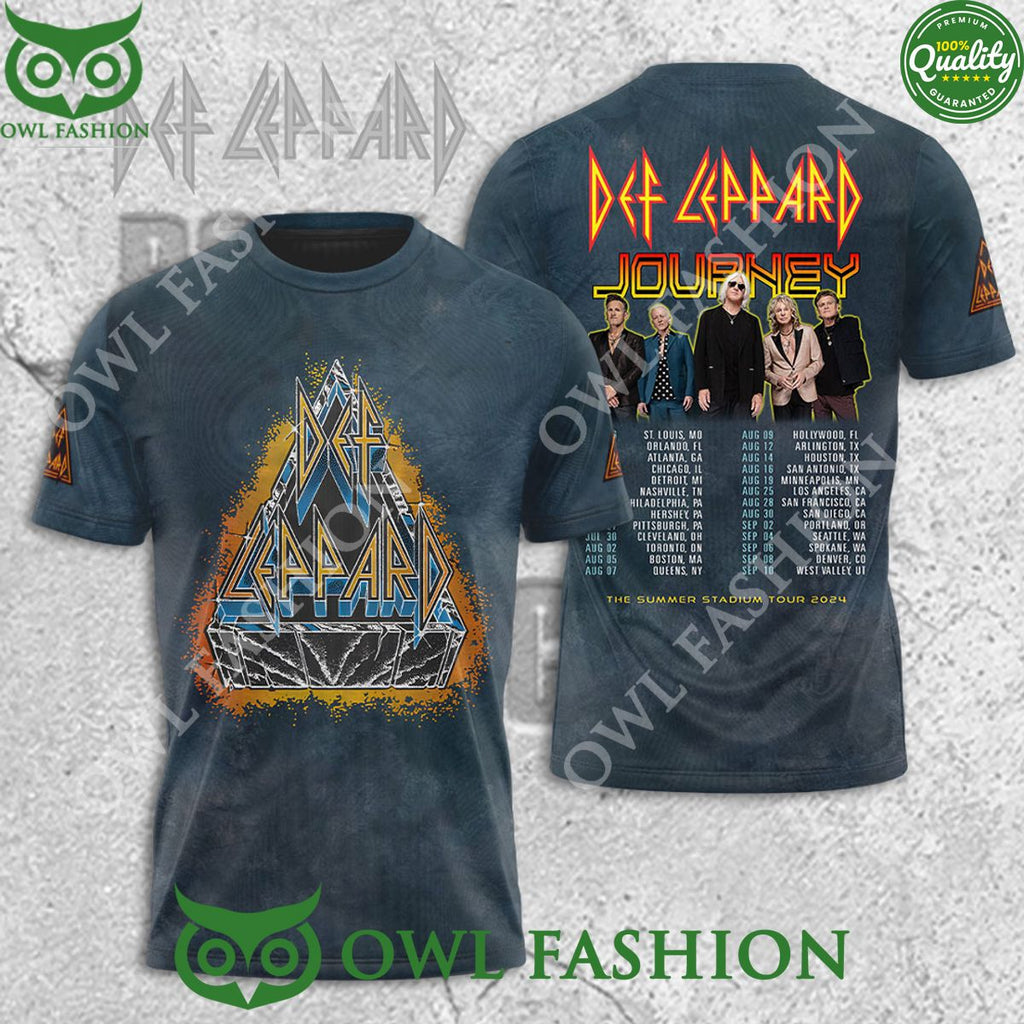 Def Leppard Journey Summer Stadium Tour Music List 3D Tshirt