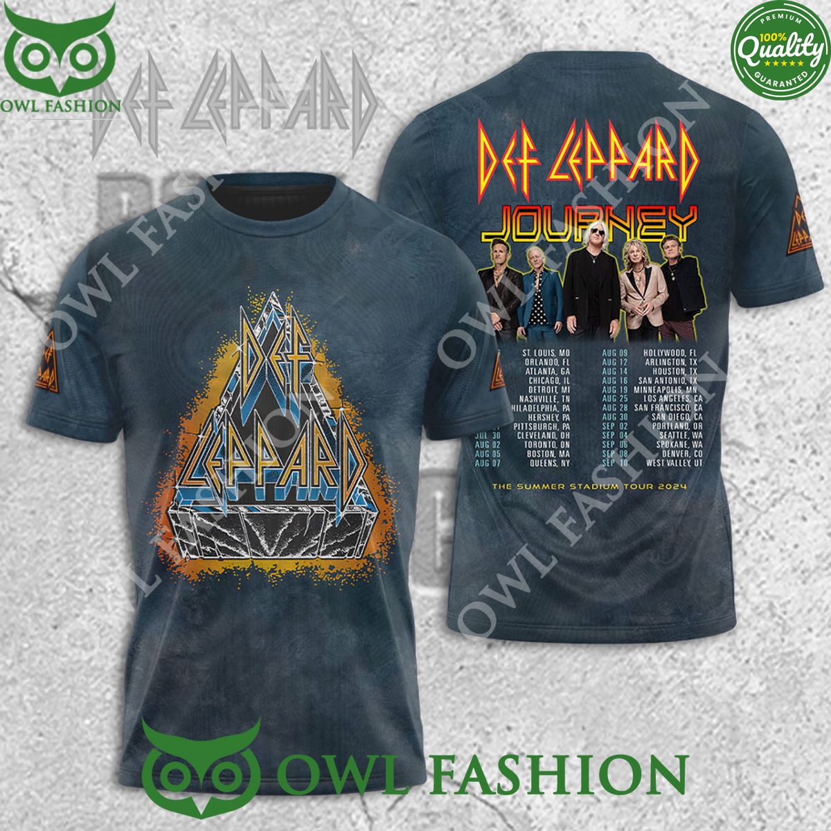 Def Leppard Journey Summer Stadium Tour Music List 3D Tshirt