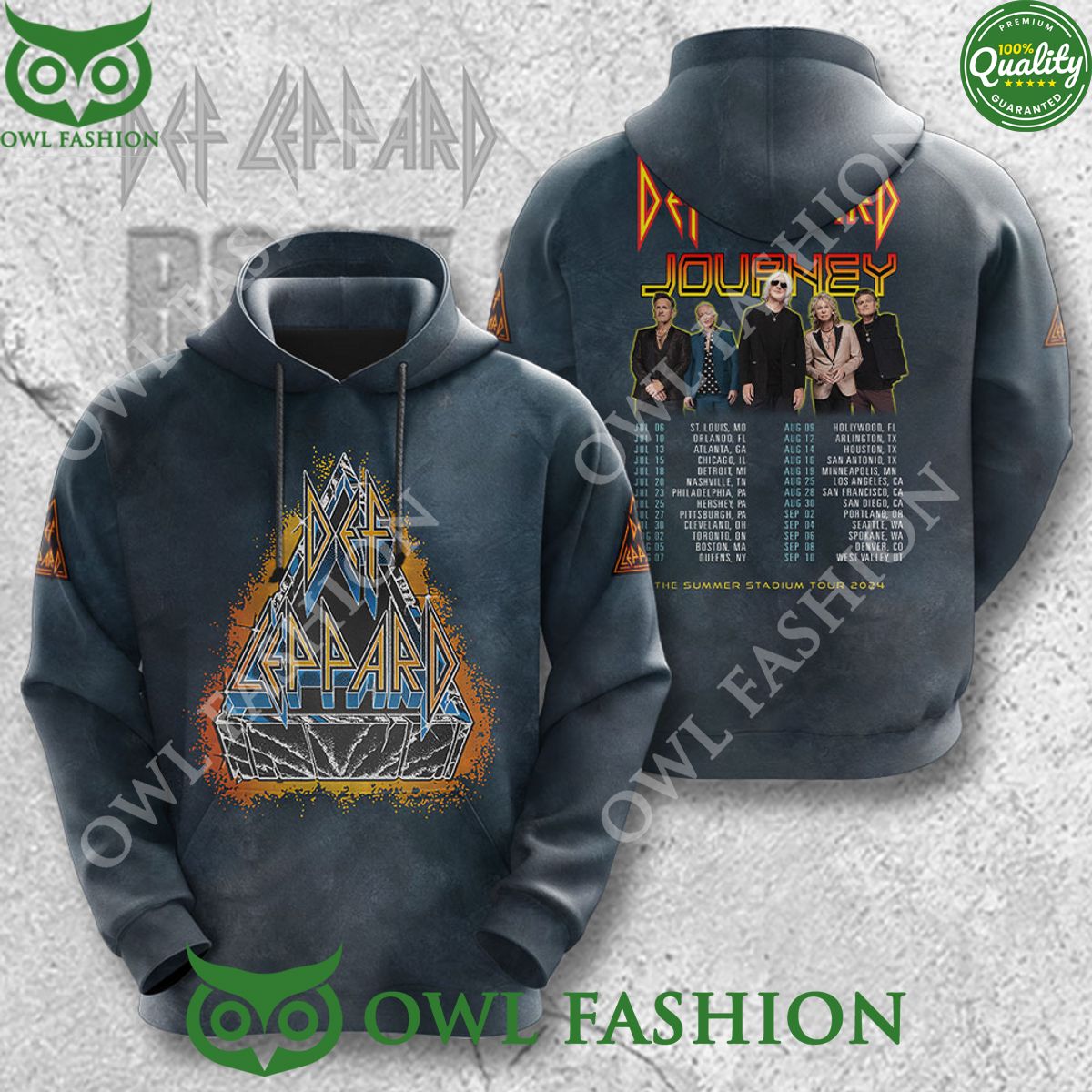 Def Leppard Journey Summer Stadium Tour Music List 3D Tshirt