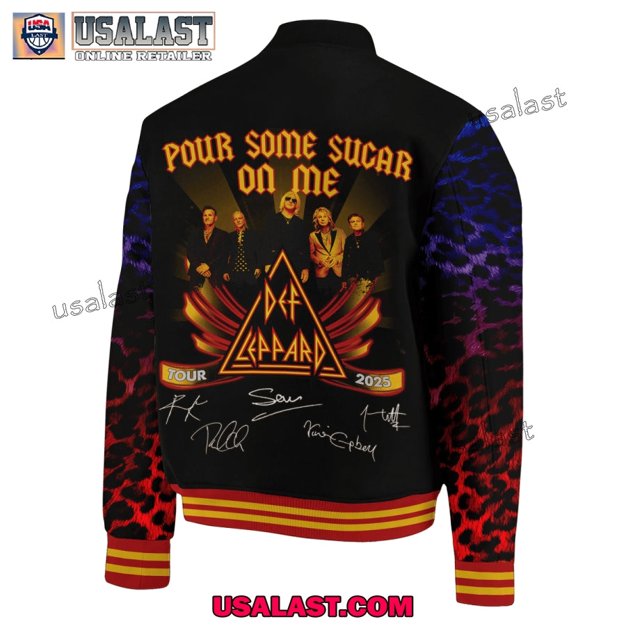Def Leppard Pour Some Sugar On Me 2025 Tour Baseball Jacket