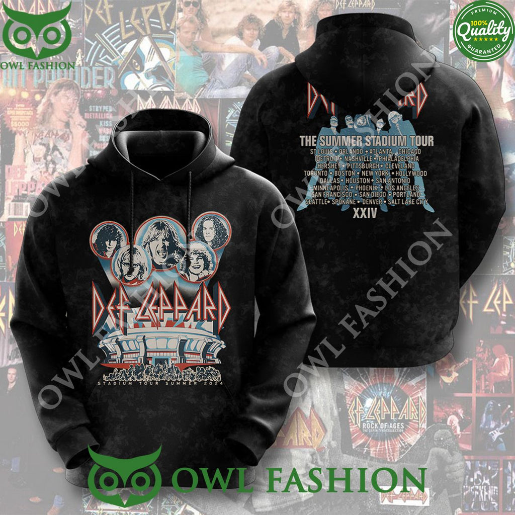 Def Leppard Summer Stadium Tour Rock Metal 3D Tshirt Hoodie