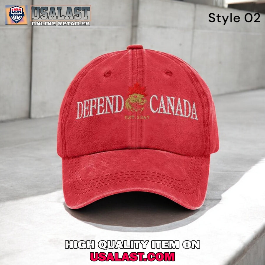 Defend Canada Beaver Printed Hat Cap