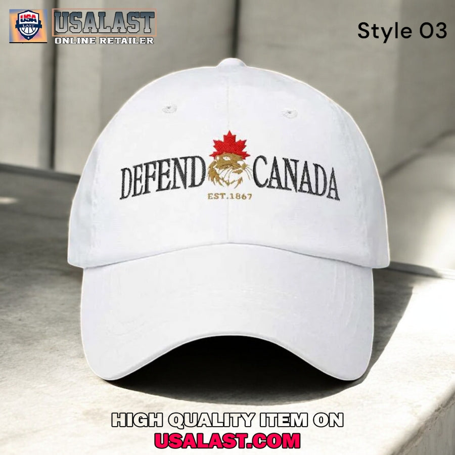 Defend Canada Beaver Printed Hat Cap