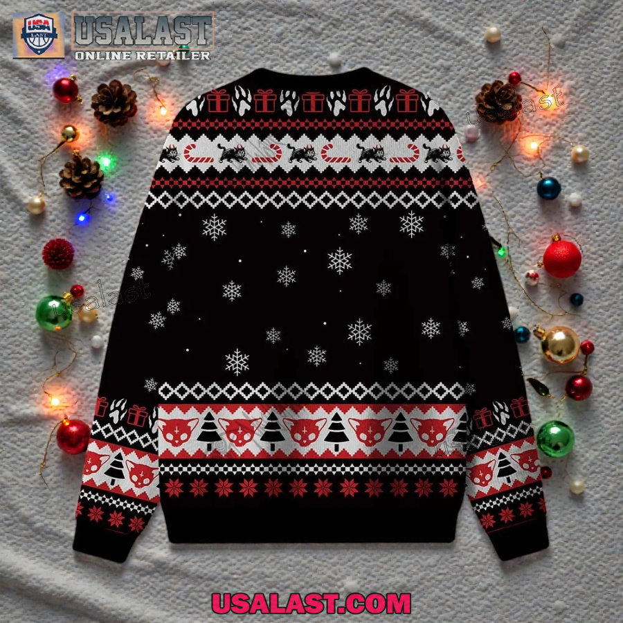 Demon Cat Ugly Christmas Sweater