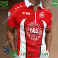 Denmark National Football Team Zipper Polo Shirt