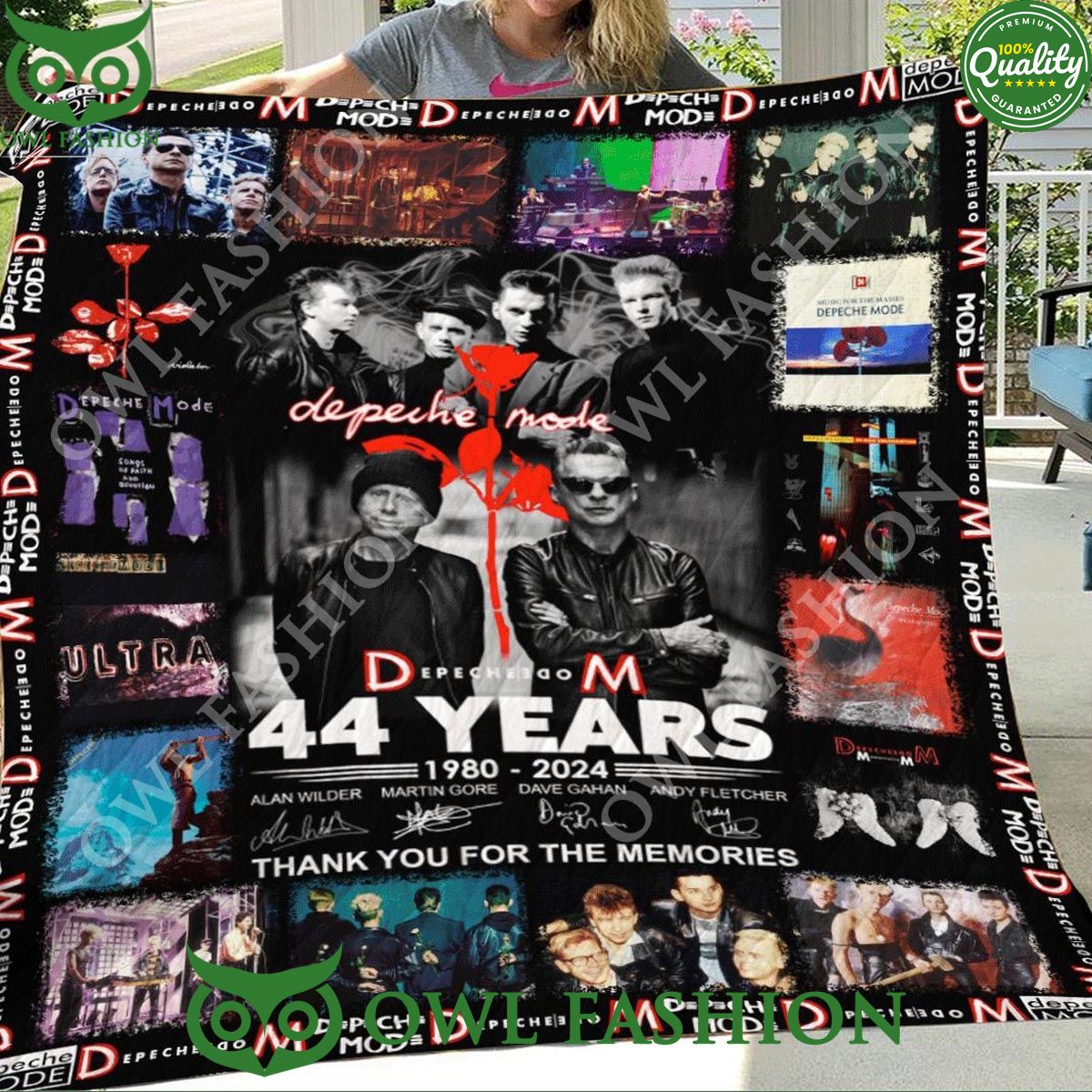 Depeche Mode 44 Years Of The Memories 1980 2024 Quilt Fleece Blanket