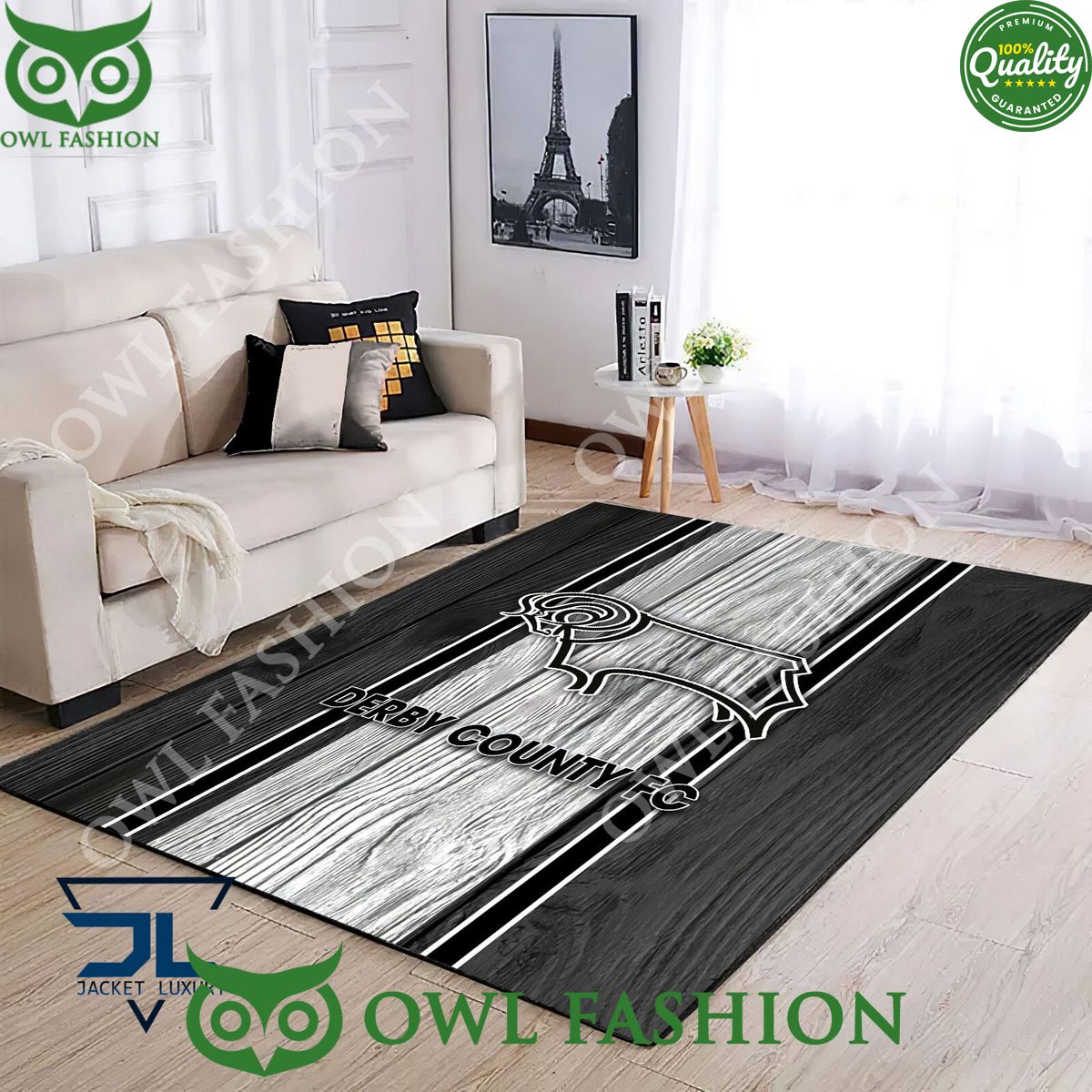 Derby County EFL Football Rug Carpet Living Room