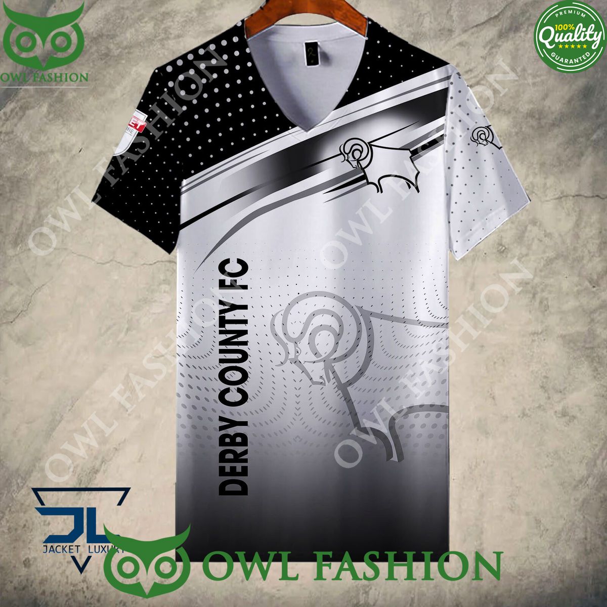 Derby County FC Logo New Design 2024 3D Hoodie Tshirt