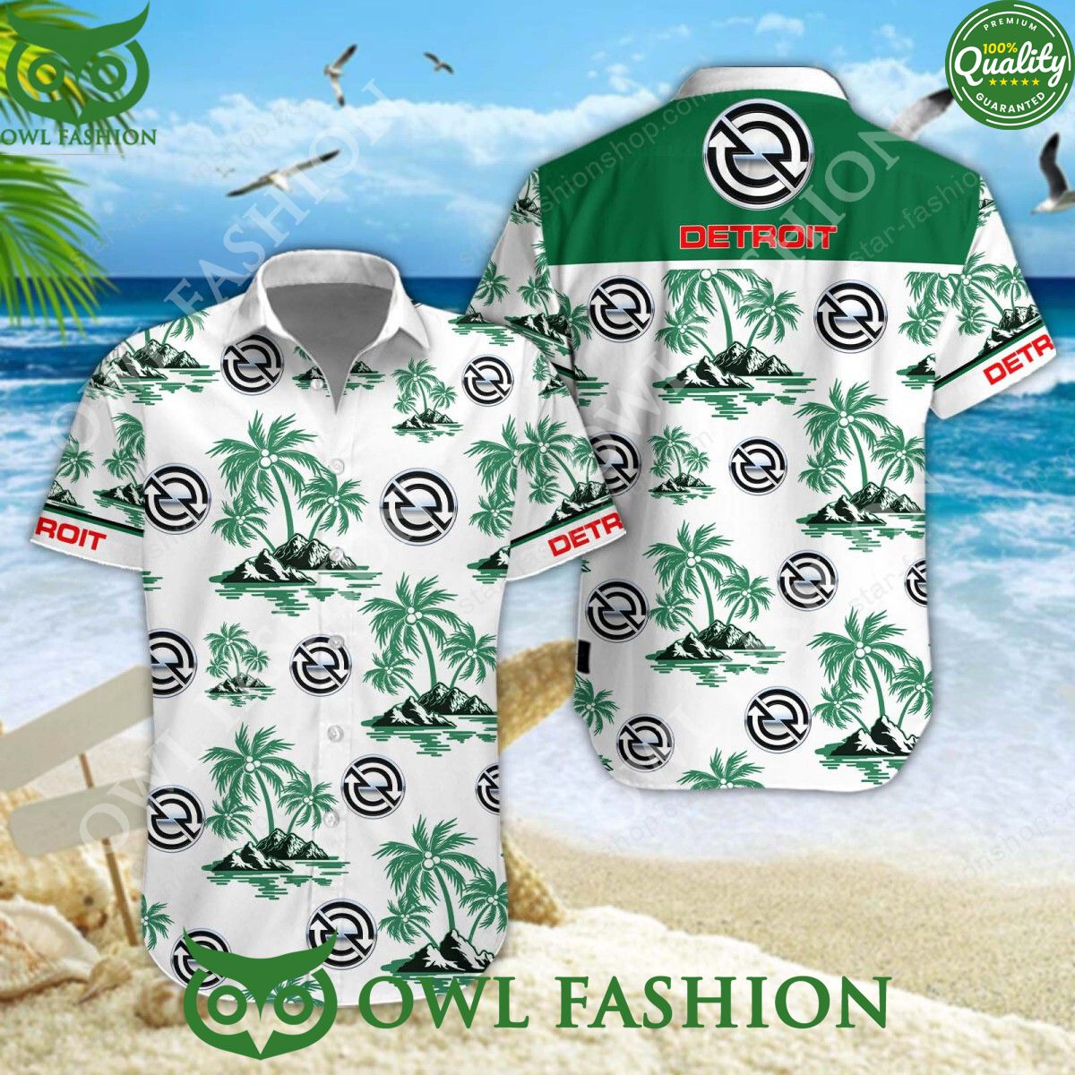 Detroit Diesel American diesel engine manufacturer hawaiian shirt and short