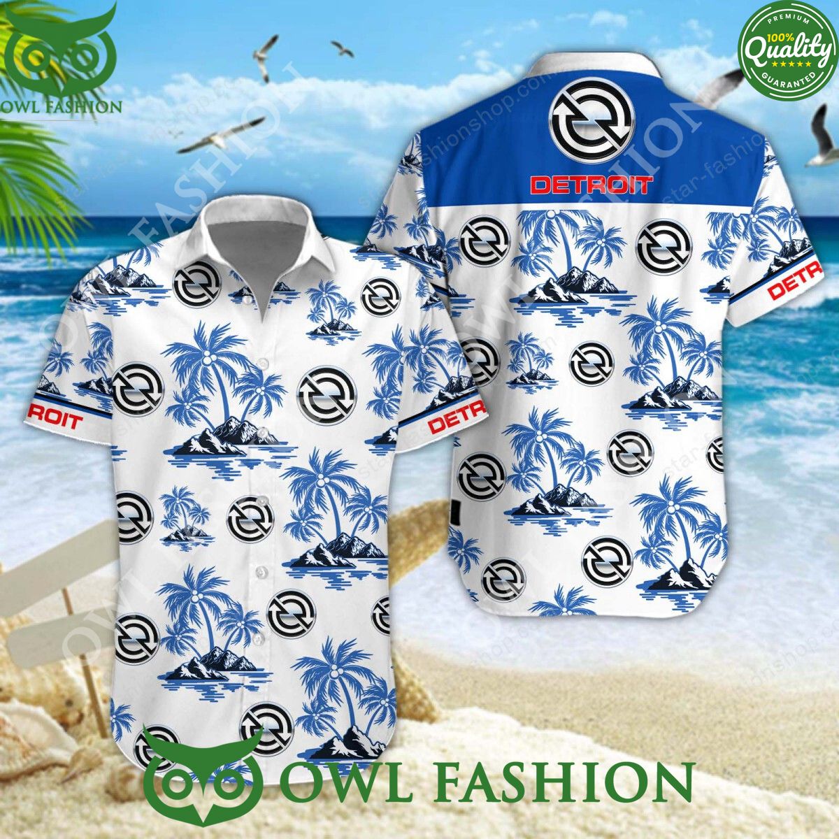 Detroit Diesel American diesel engine manufacturer hawaiian shirt and short