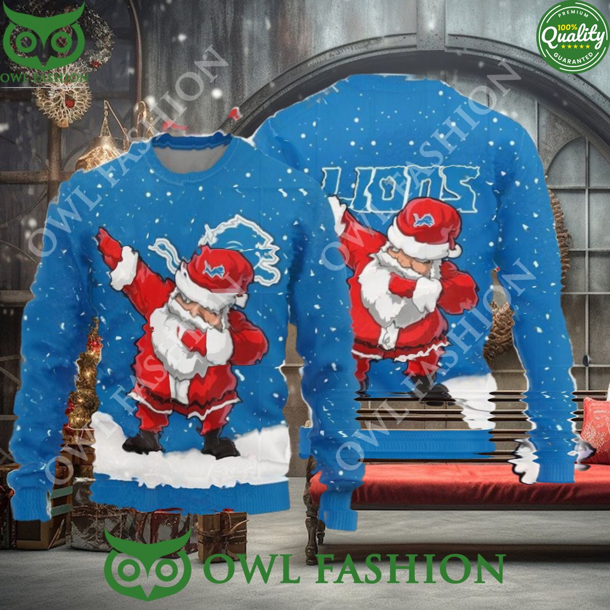 Detroit Lions Dab Santa New Style Sweater Jumper