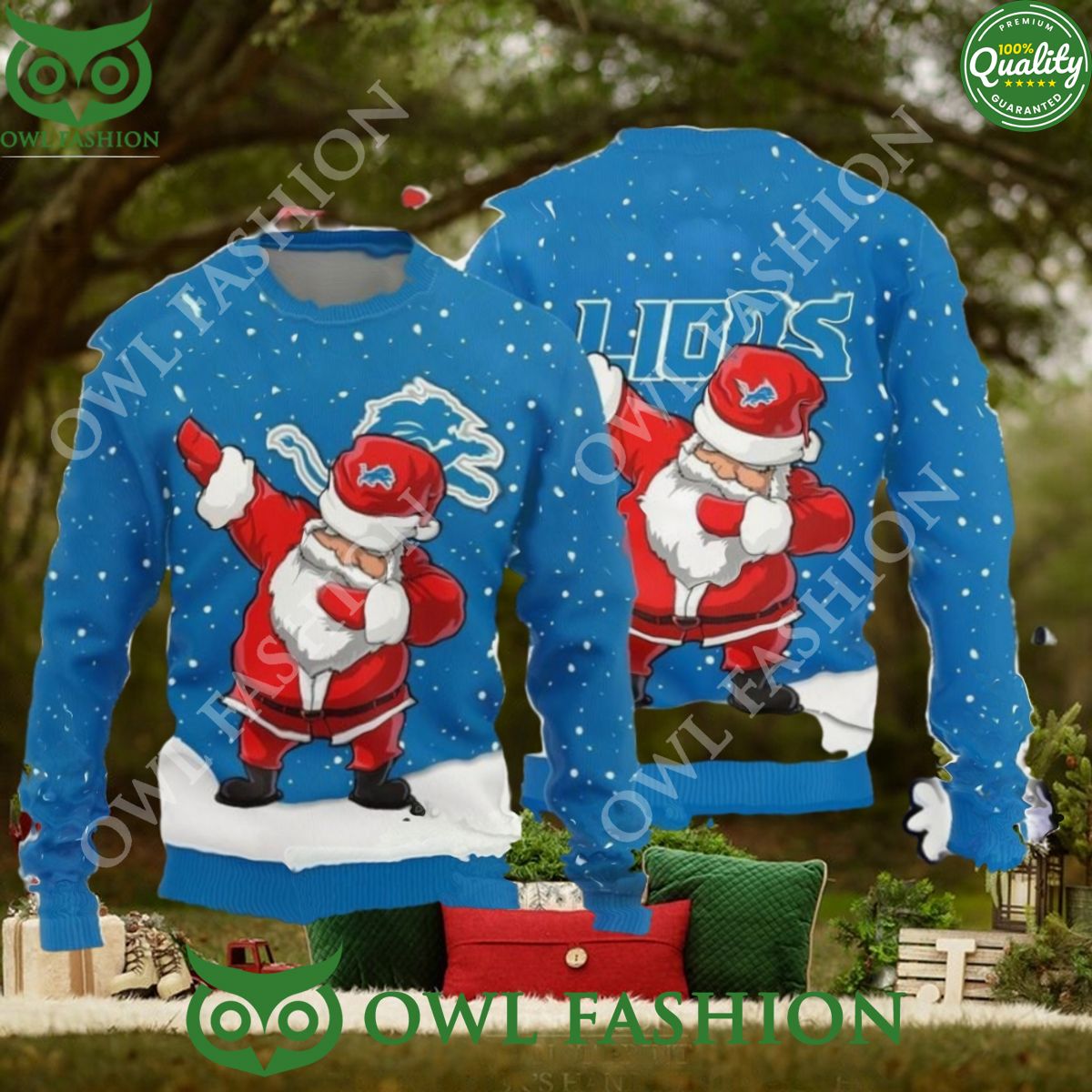 Detroit Lions Dab Santa New Style Sweater Jumper