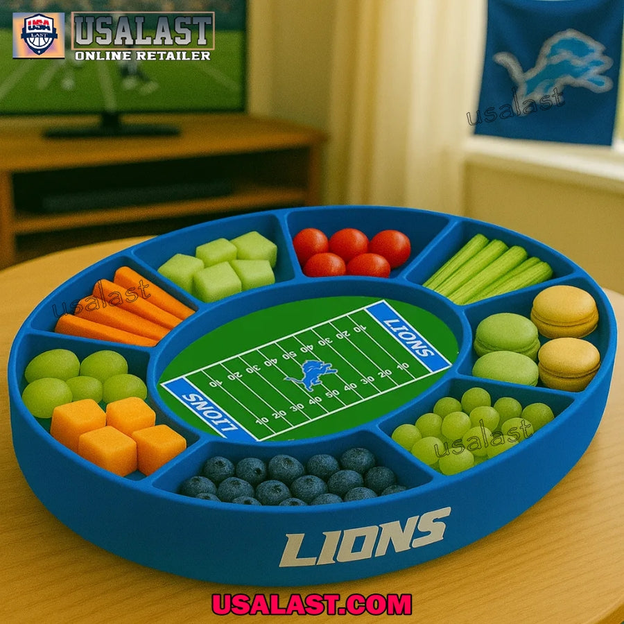 Detroit Lions Football Party Snack Food Tray, Snack Stadium