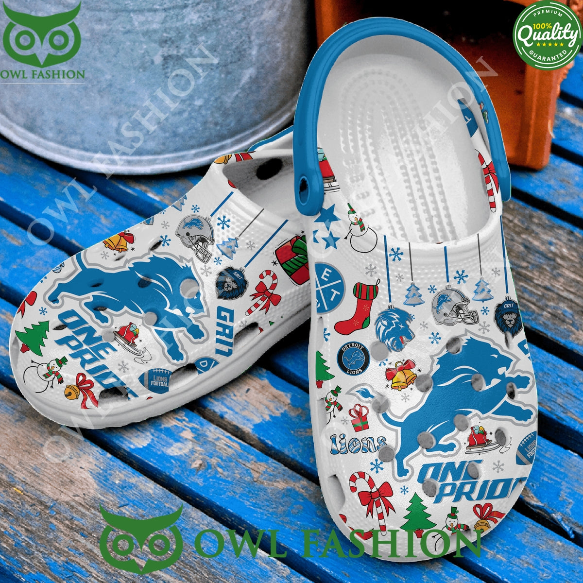 Detroit Lions Grit One Pride Mascot Christmas Crocs