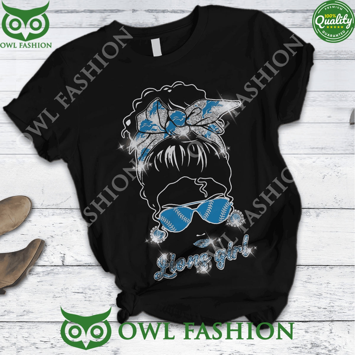 Detroit Lions Lions Girl Symbols Black Pajamas