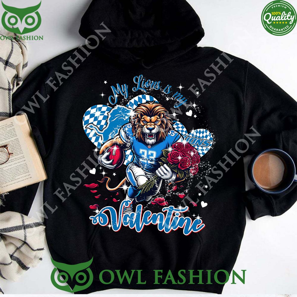 Detroit Lions My Lions is my Valentine Rose Flower Bring it home t shirt