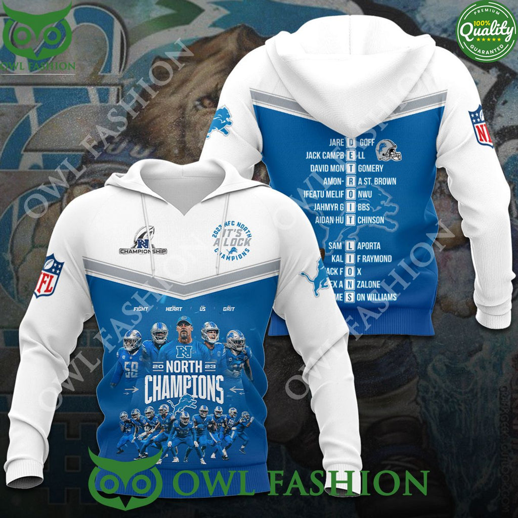 Detroit Lions North Champions 2023 Blue 3D Shirt