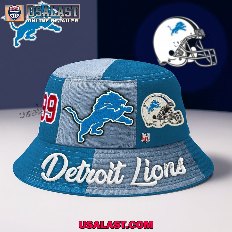 Detroit Lions Personalized Iconic Trendy Bucket Hat