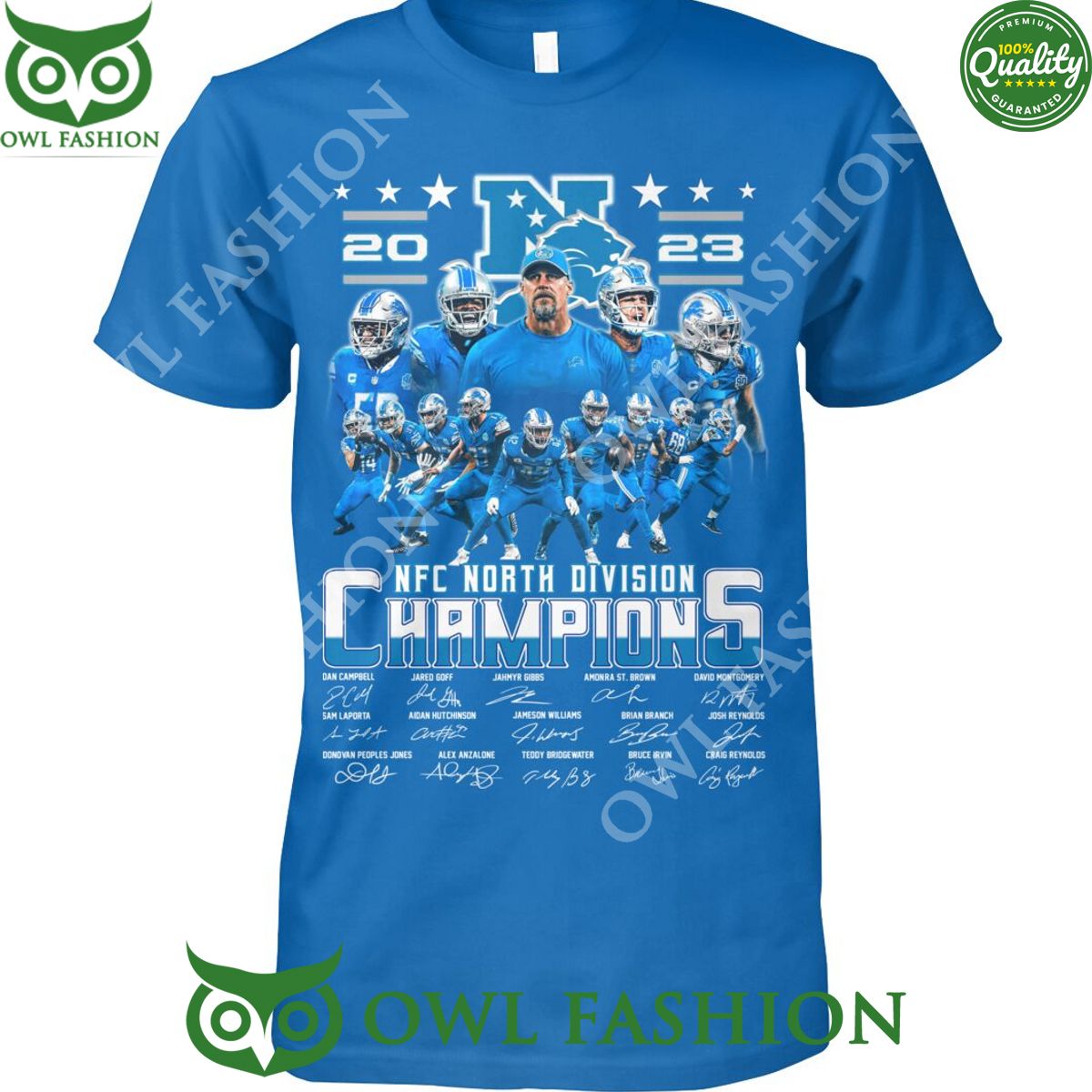 Detroit Lions Team NFC North Division Champions t shirt