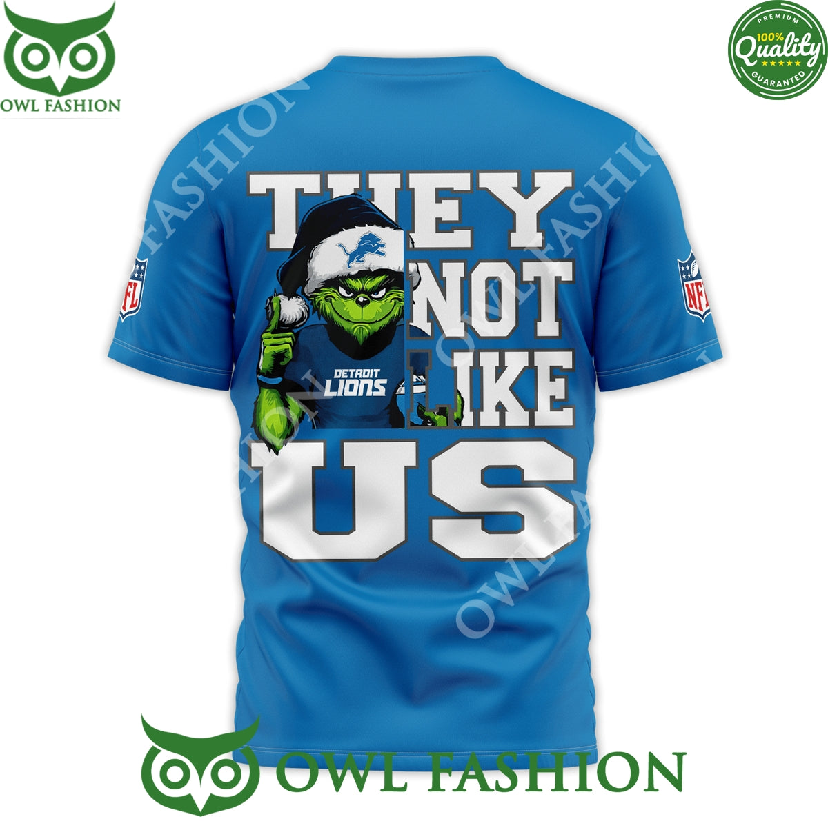 Detroit Lions They Not Like Us Football Blue t Shirt
