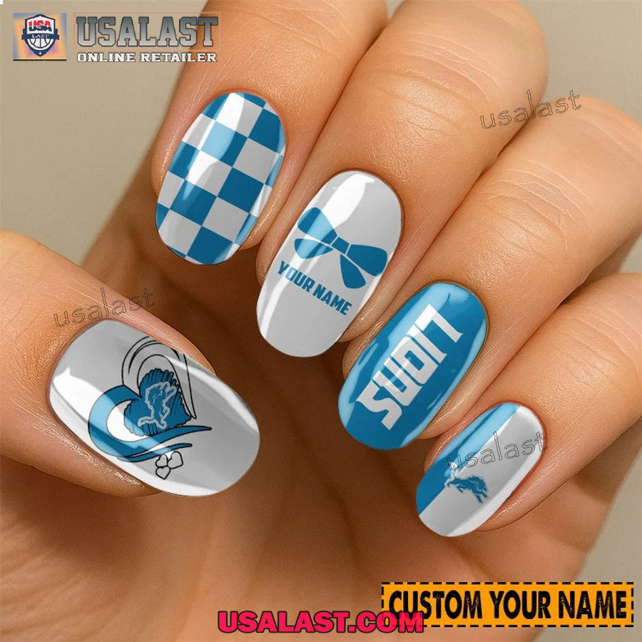 Detroit Lions Women Custom Nails Set