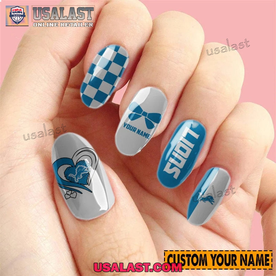 Detroit Lions Women Custom Nails Set