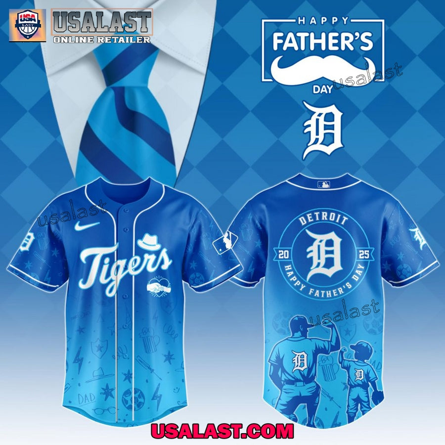 Detroit Tigers Happy Father’s Day 2025 Baseball Jersey