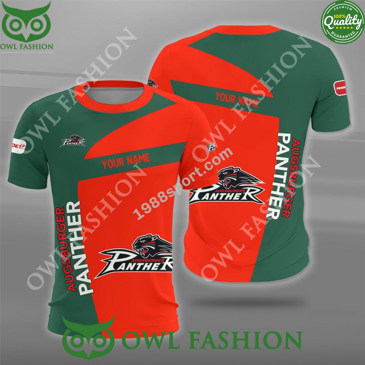 Deutsche Eishockey Liga Augsburger Panther Hockey Custom Name polo shirt