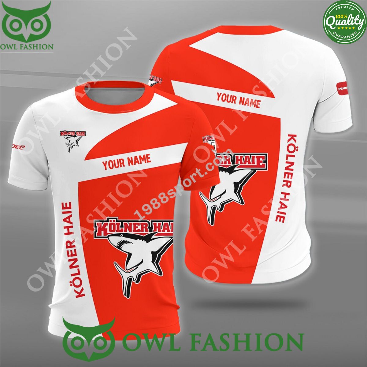 Deutsche Eishockey Liga Kolner Haie Hockey Custom Name polo shirt