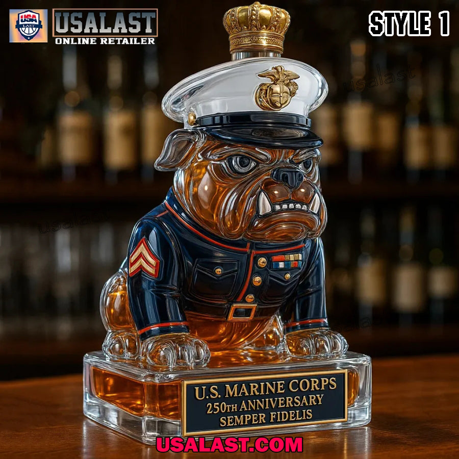 Devil Dog US Marine Corps Wine Decanter