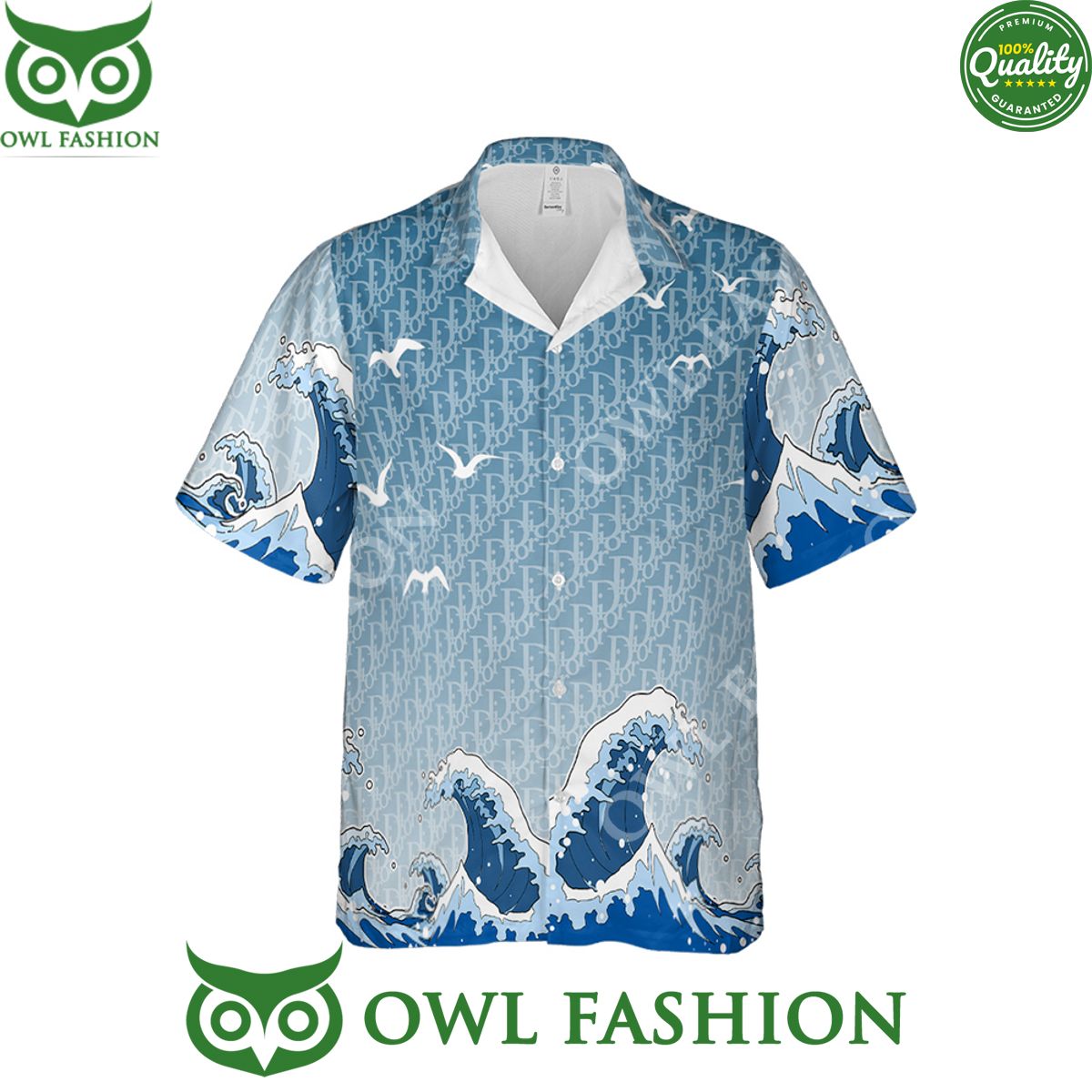 Dior The Sea Waves Luxury Summer 2024 hawaiian shirt and short track