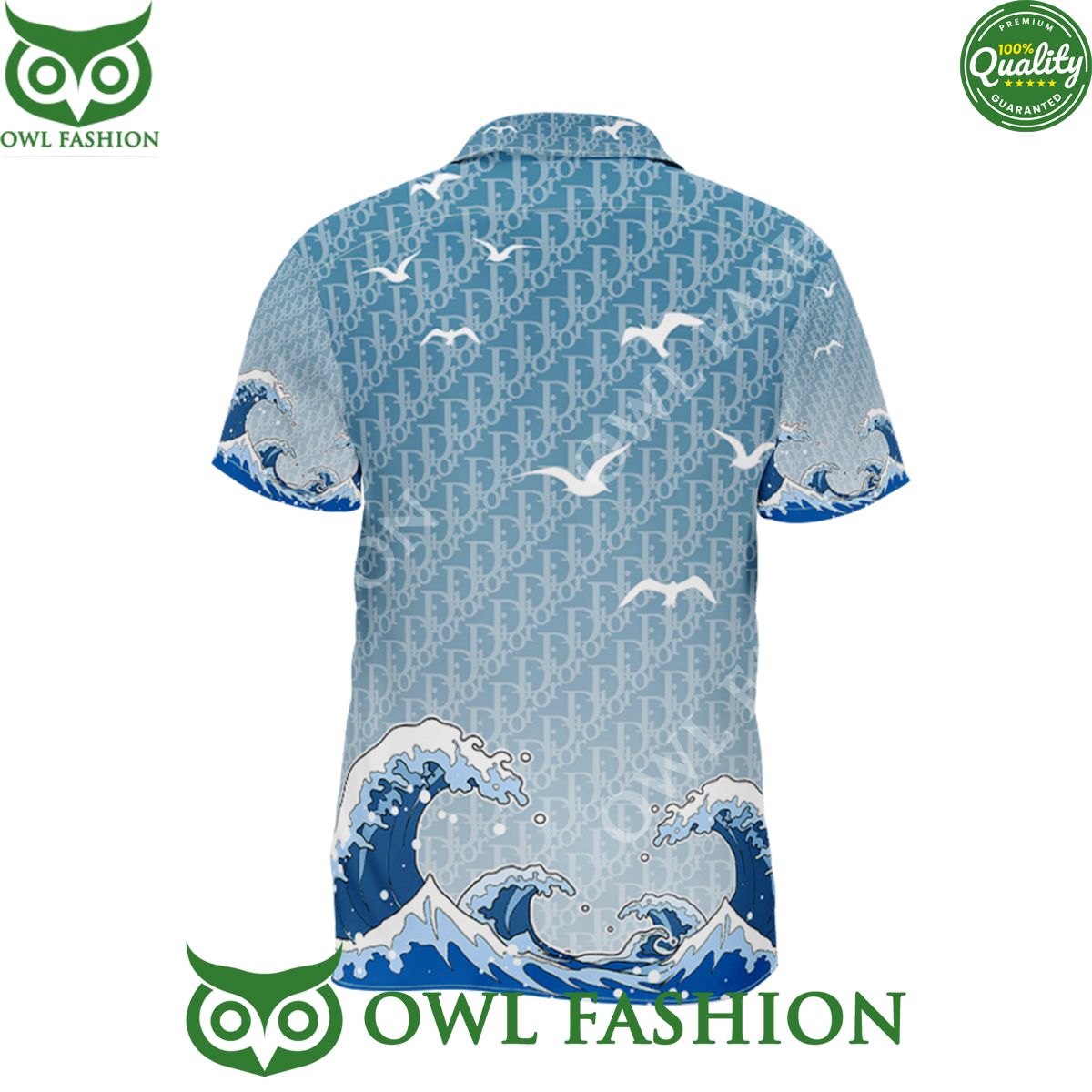 Dior The Sea Waves Luxury Summer 2024 hawaiian shirt and short track