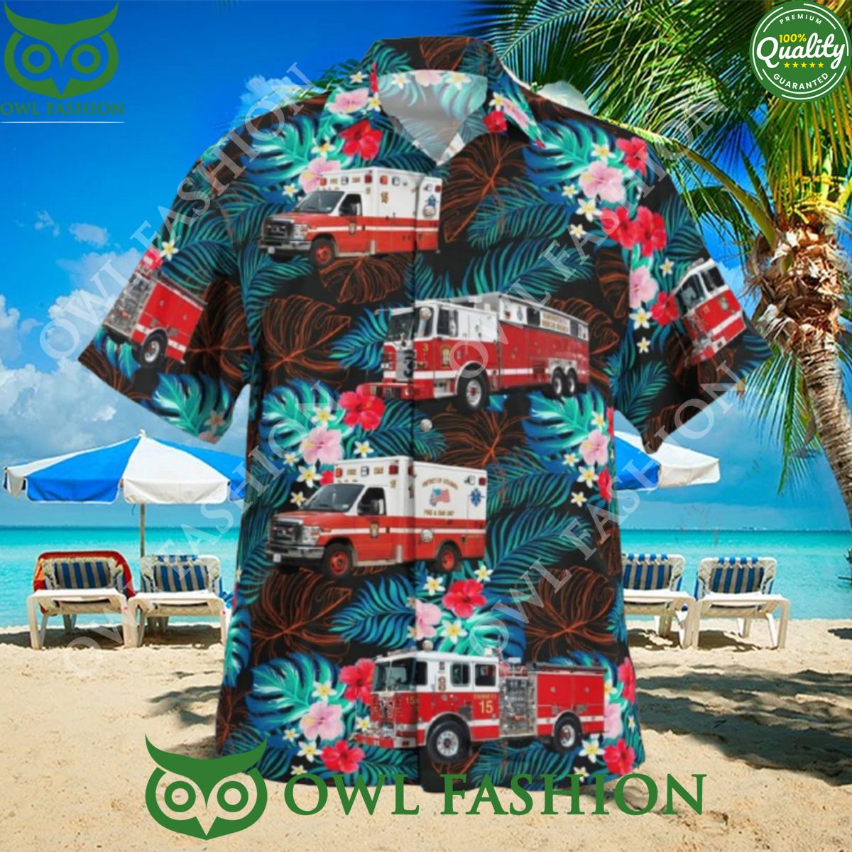 District of Columbia Fire and Emergency Medical Services Department Hawaiian Shirt