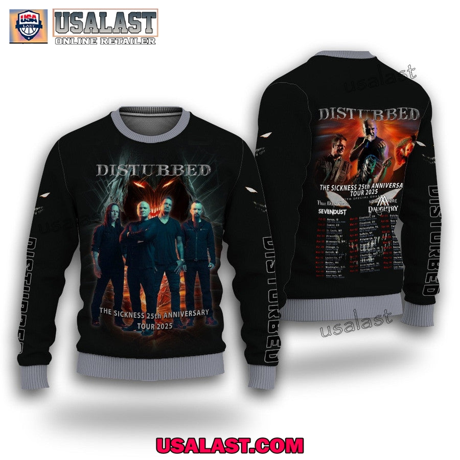Disturbed The Sickness 25th Anniversary Tour 2025 Hoodie, T-Shirt
