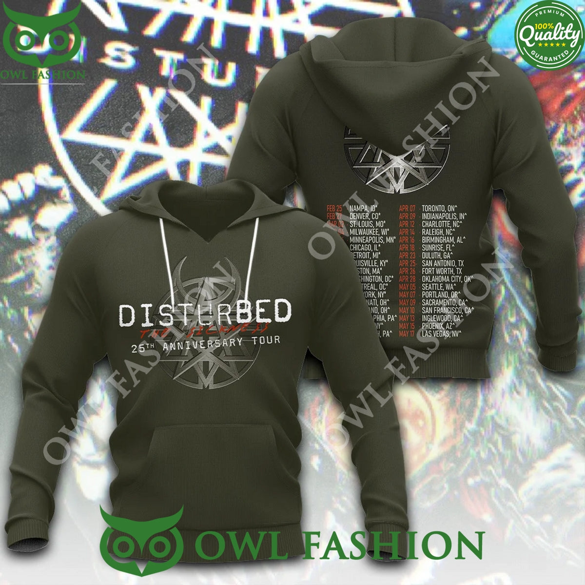 Disturbed The Sickness 25th Anniversary Tour 2025 t shirt
