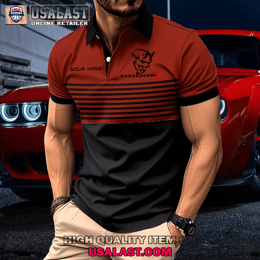 Dodge Challenger Custom Name Men Polo Shirt