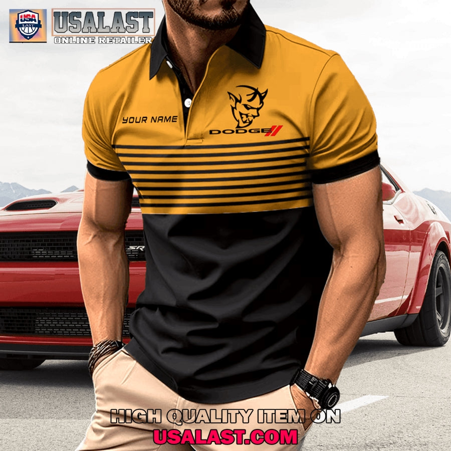 Dodge Challenger Custom Name Men Polo Shirt