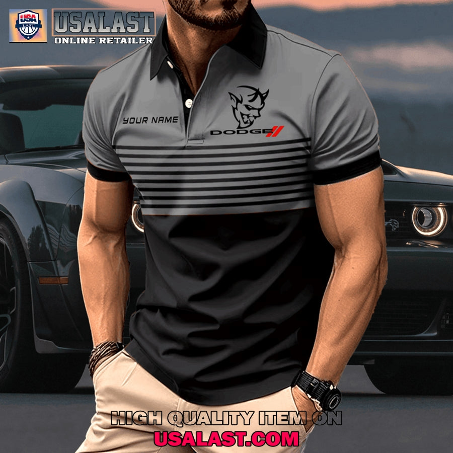 Dodge Challenger Custom Name Men Polo Shirt