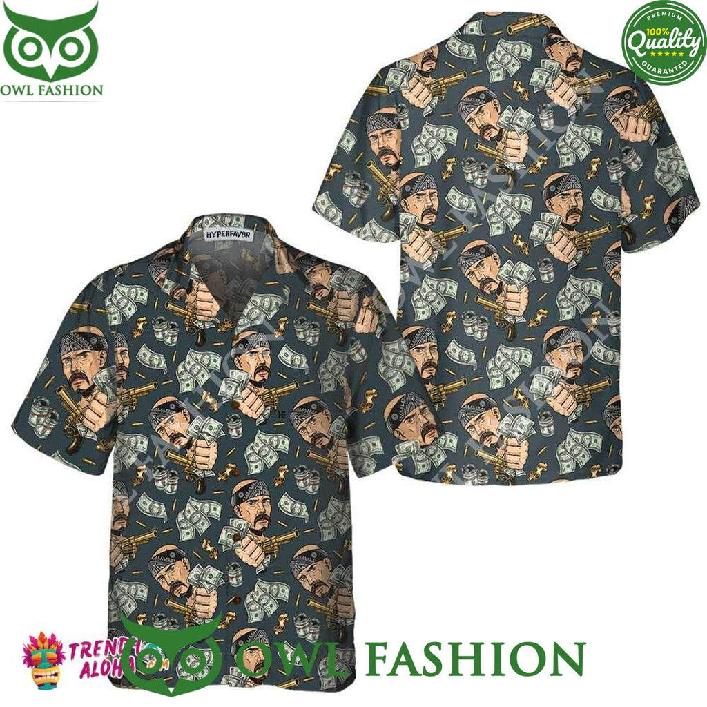 Dollar Bill Money and Gun Trending Summer Hawaiian Shirt