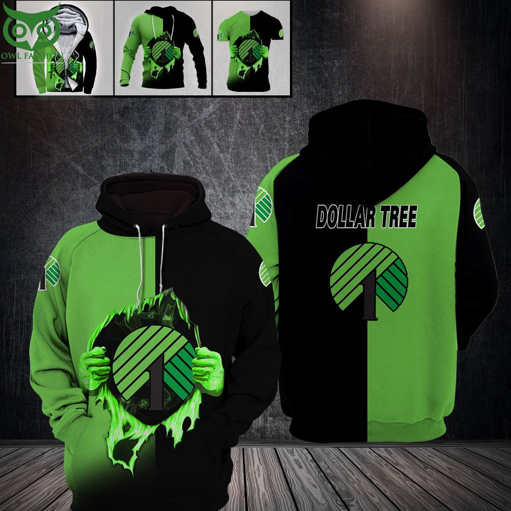 Dollar Tree Green Black 3D Shirt