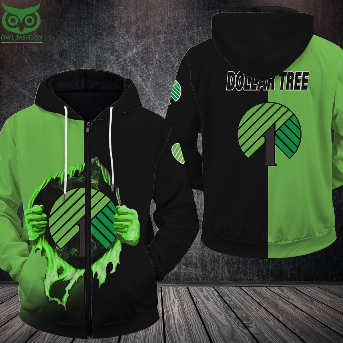Dollar Tree Green Black 3D Shirt