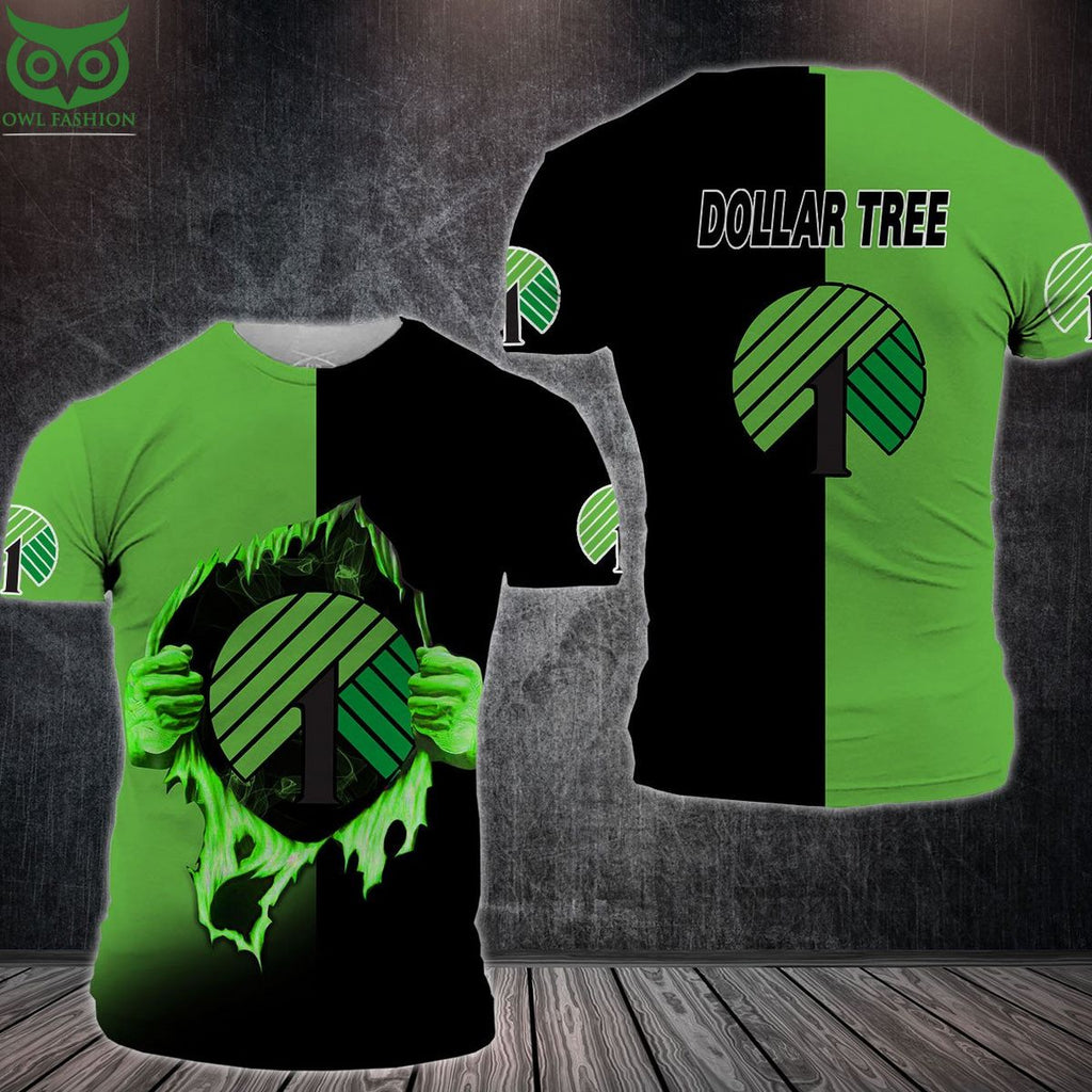 Dollar Tree Green Black 3D Shirt