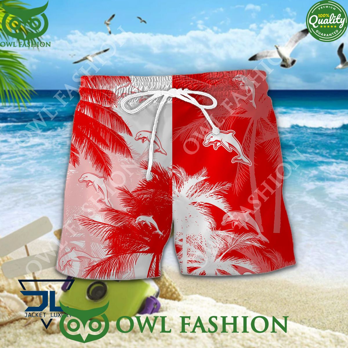 Dolphins NRL Australasia Football Rugby Hawaiian shirt and short
