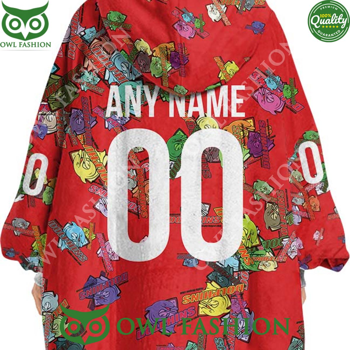 Dolphins Special Logos pattern NRL Custom fleece blanket hooodie