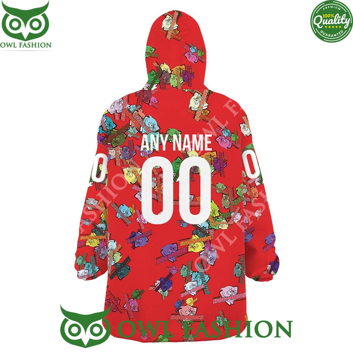 Dolphins Special Logos pattern NRL Custom fleece blanket hooodie
